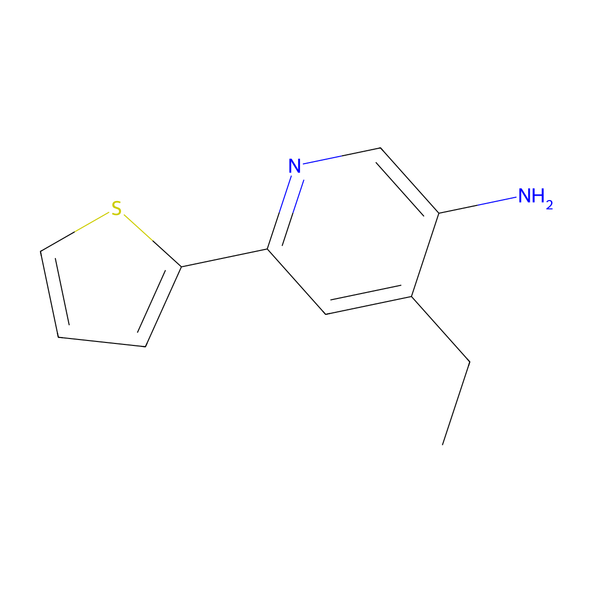 4-Ethyl-6-(thiophen-2-yl)pyridin-3-amine molecular structure, CAS 1449515-90-5