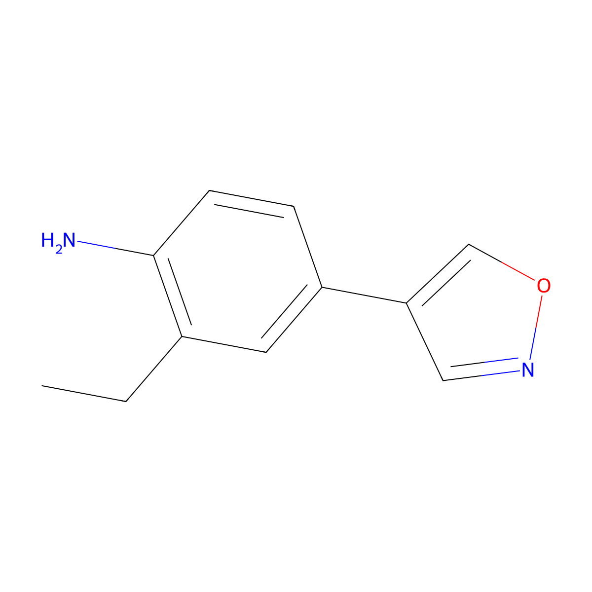 2-Ethyl-4-(1,2-oxazol-4-yl)aniline molecular structure, CAS 1449515-99-4