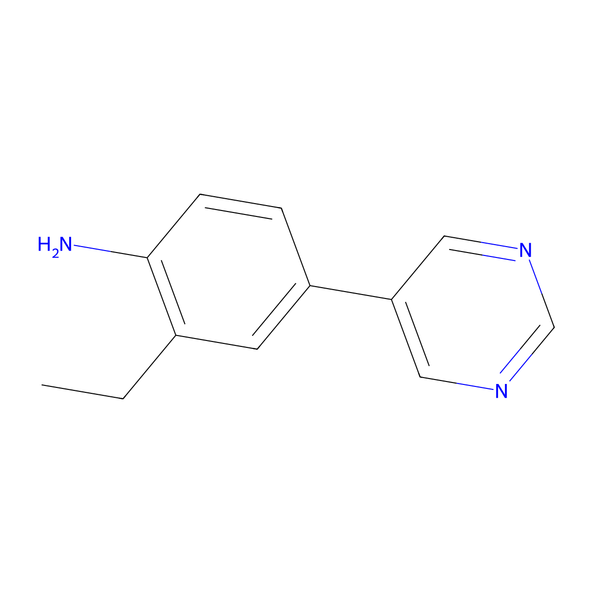 2-Ethyl-4-pyrimidin-5-ylaniline molecular structure, CAS 1449516-27-1
