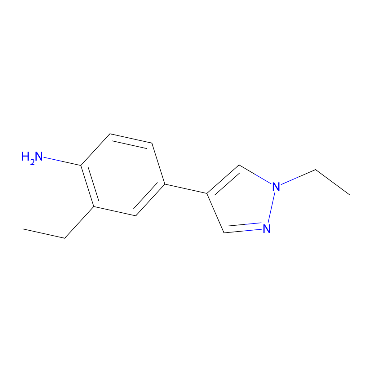 2-Ethyl-4-(1-ethyl-1H-pyrazol-4-yl)aniline molecular structure, CAS 1449516-28-2