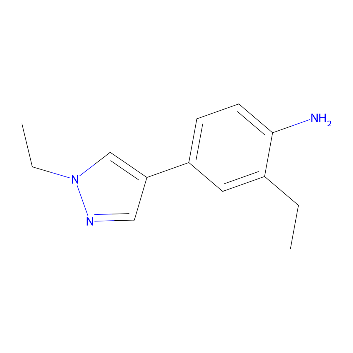2-Ethyl-4-(1-ethyl-1H-pyrazol-4-yl)aniline molecular structure, CAS 1449516-28-2