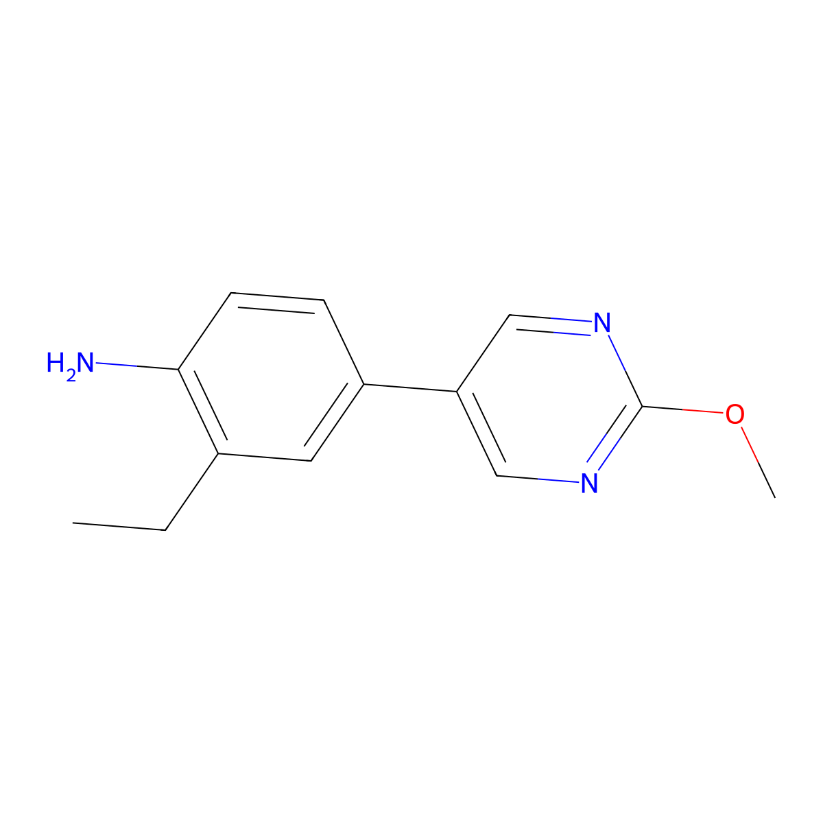2-Ethyl-4-(2-methoxypyrimidin-5-yl)aniline molecular structure, CAS 1449516-30-6