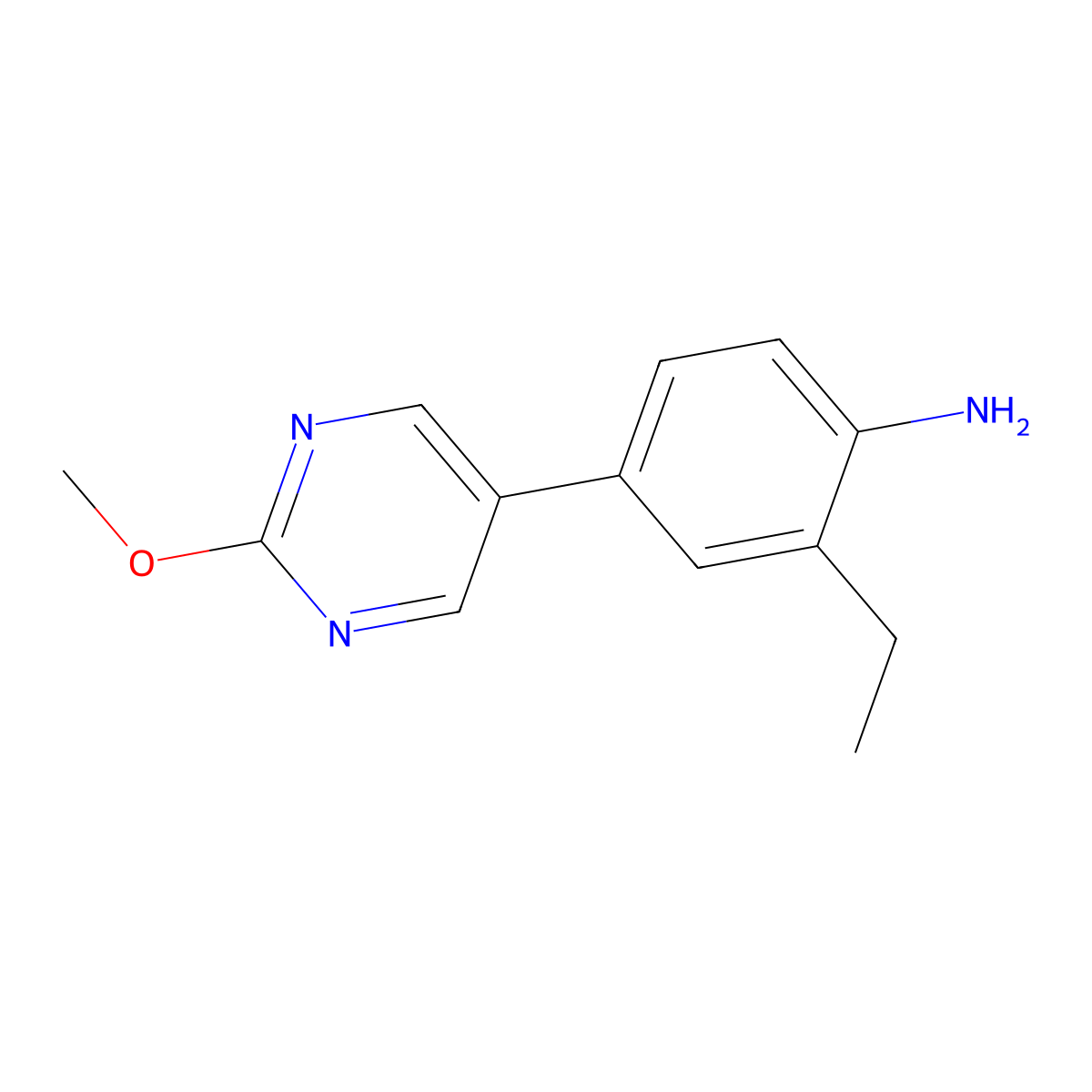 2-Ethyl-4-(2-methoxypyrimidin-5-yl)aniline molecular structure, CAS 1449516-30-6