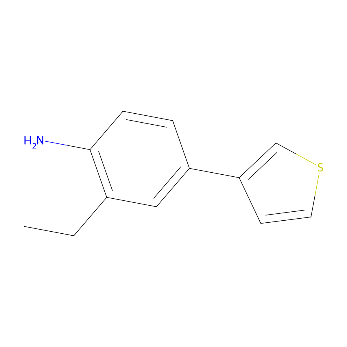 2-Ethyl-4-thiophen-3-ylaniline molecular structure, CAS 1449516-31-7