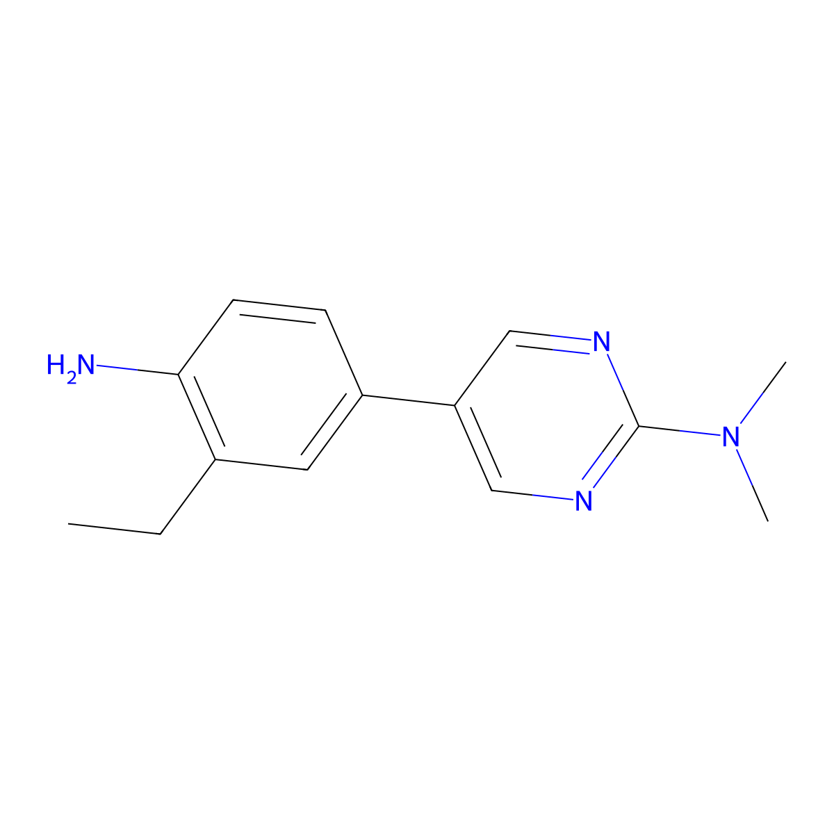 5-(4-Amino-3-ethylphenyl)-N,N-dimethylpyrimidin-2-amine molecular structure, CAS 1449516-32-8