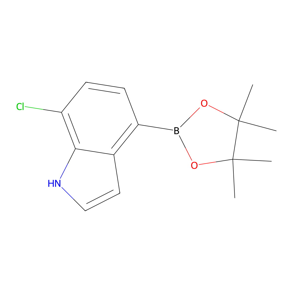 7-chloro-4-(4,4,5,5-tetramethyl-1,3,2-dioxaborolan-2-yl)-1H-indole molecular structure, CAS 1449580-99-7