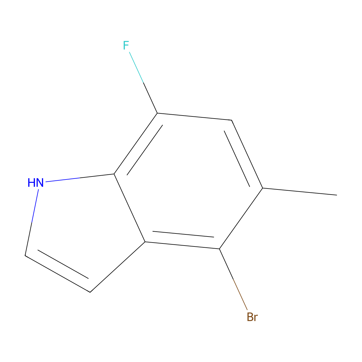 4-Bromo-7-fluoro-5-methyl-1H-indole molecular structure, CAS 1449581-02-5