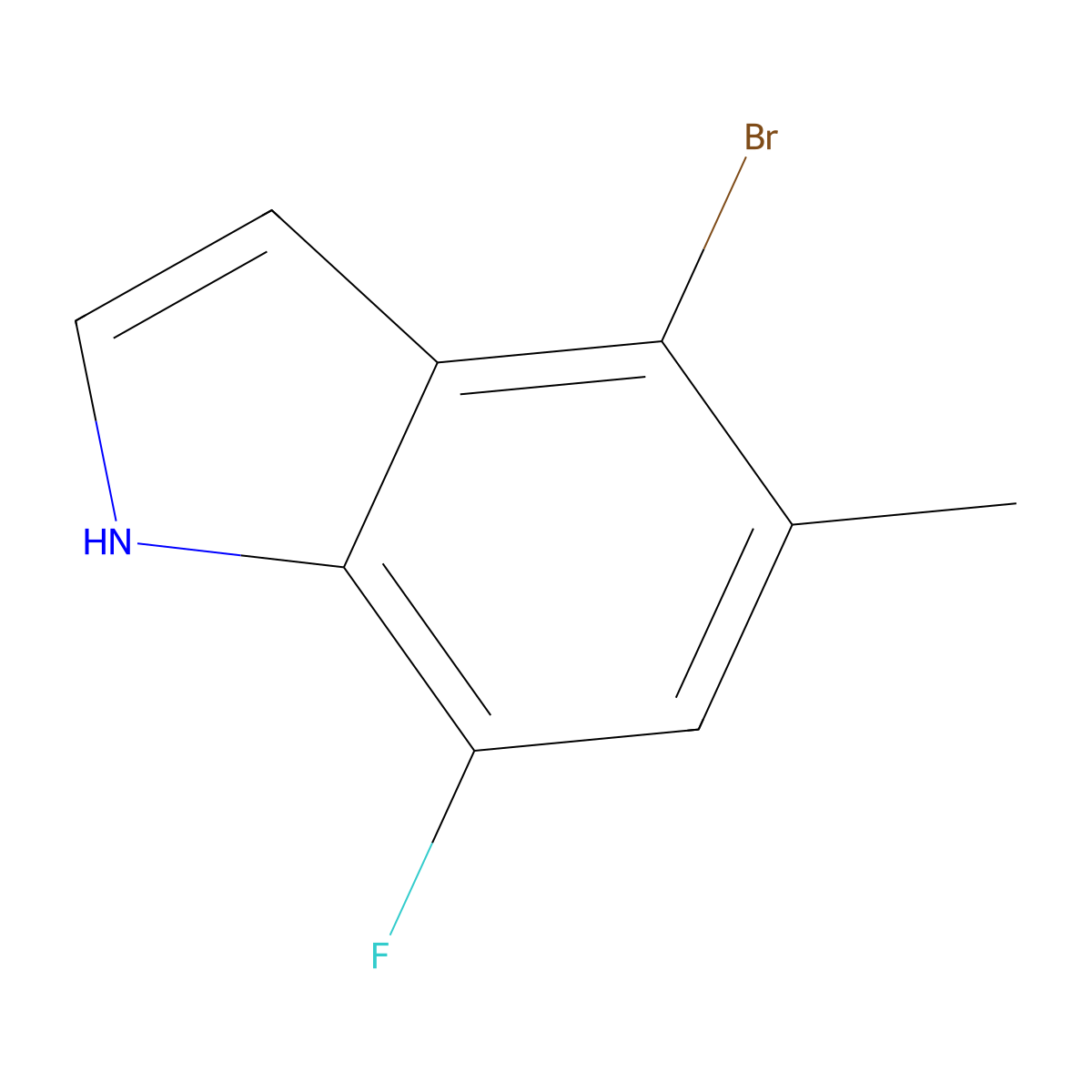 4-Bromo-7-fluoro-5-methyl-1H-indole molecular structure, CAS 1449581-02-5
