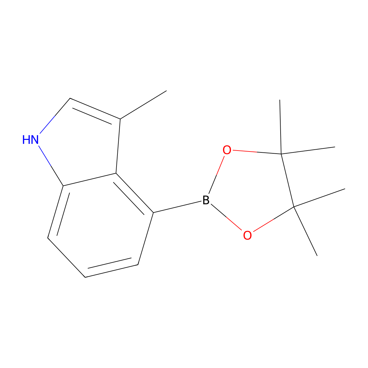 3-Methyl-4-(4,4,5,5-tetramethyl-1,3,2-dioxaborolan-2-yl)-1H-indole molecular structure, CAS 1449581-04-7