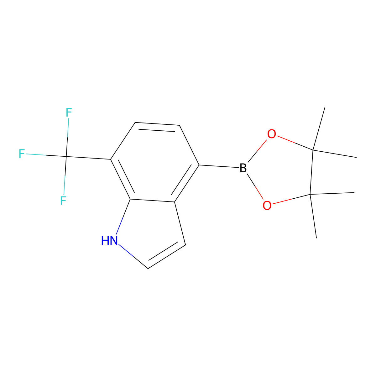 4-(Tetramethyl-1,3,2-dioxaborolan-2-yl)-7-(trifluoromethyl)-1H-indole molecular structure, CAS 1449581-09-2