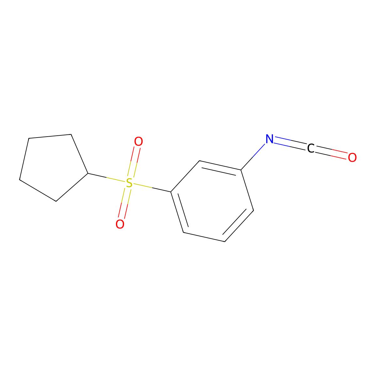 1-(Cyclopentanesulfonyl)-3-isocyanatobenzene molecular structure, CAS 1449582-38-0