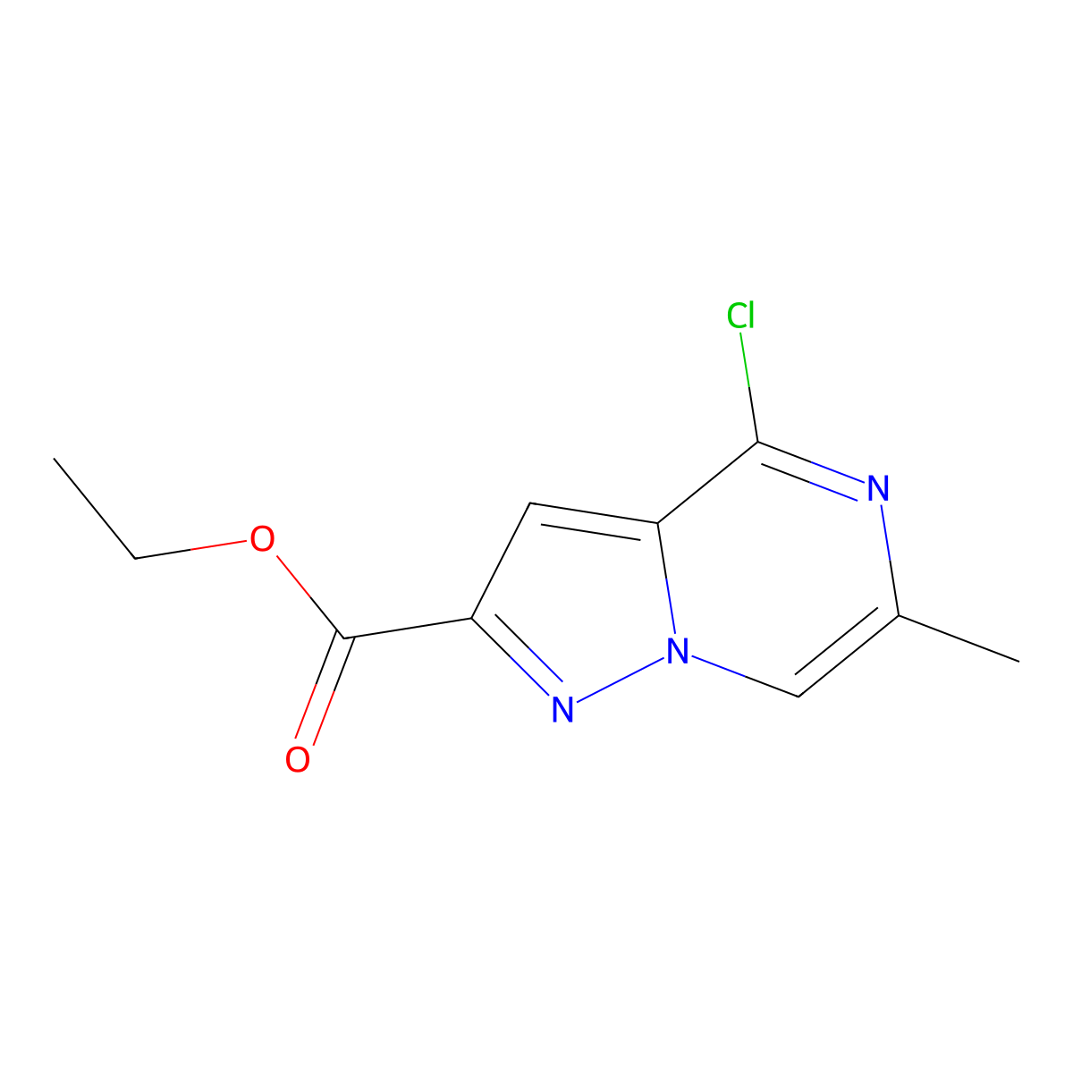 Ethyl 4-chloro-6-methylpyrazolo(1,5-a)pyrazine-2-carboxylate molecular structure, CAS 1449598-75-7