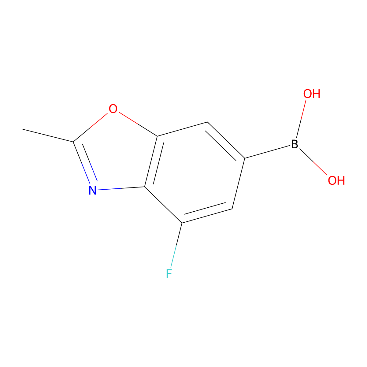 (4-Fluoro-2-methyl-1,3-benzoxazol-6-yl)boronic acid molecular structure, CAS 1449599-14-7
