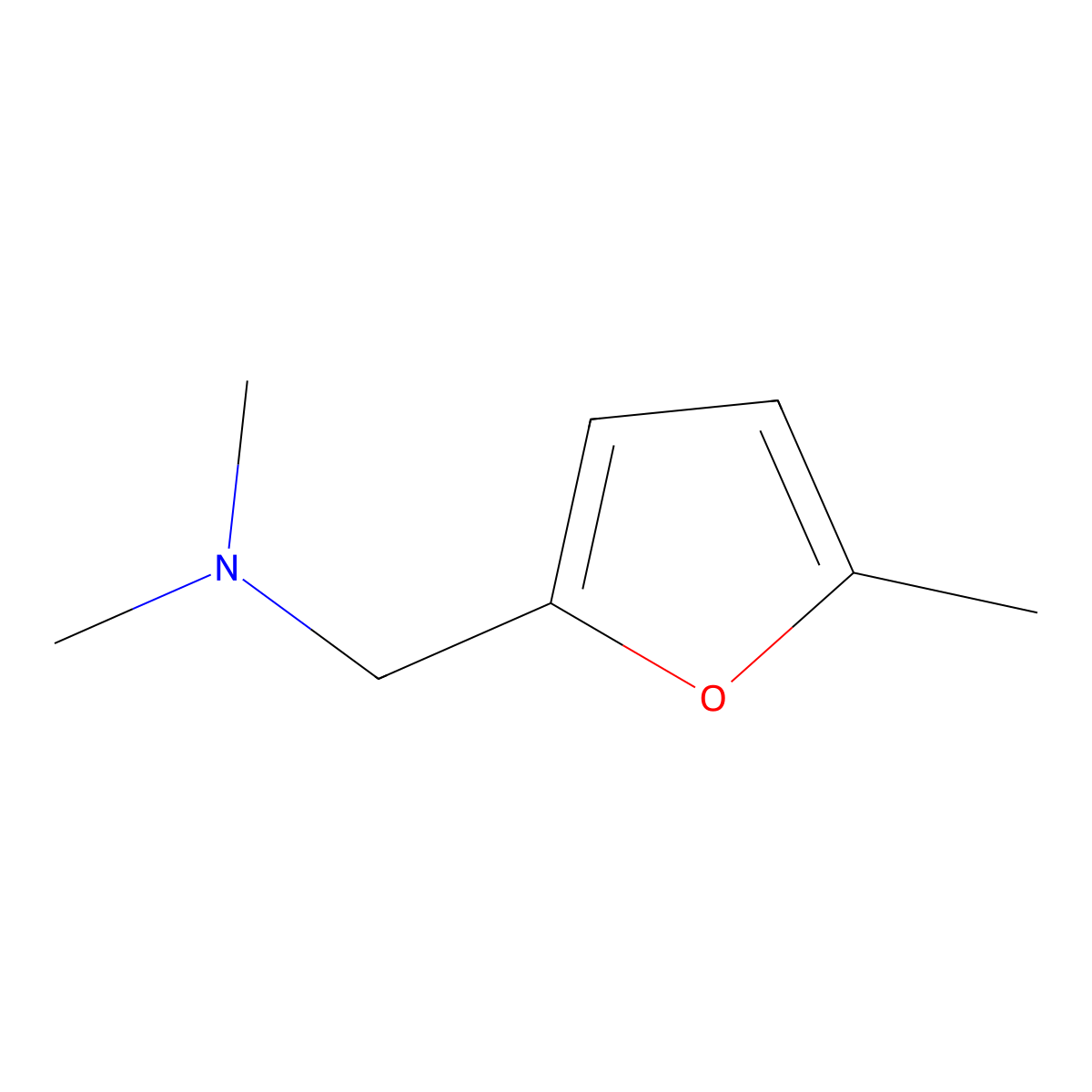 2-N,N-dimethylaminomethyl-5-methylfuran molecular structure, CAS 14496-35-6