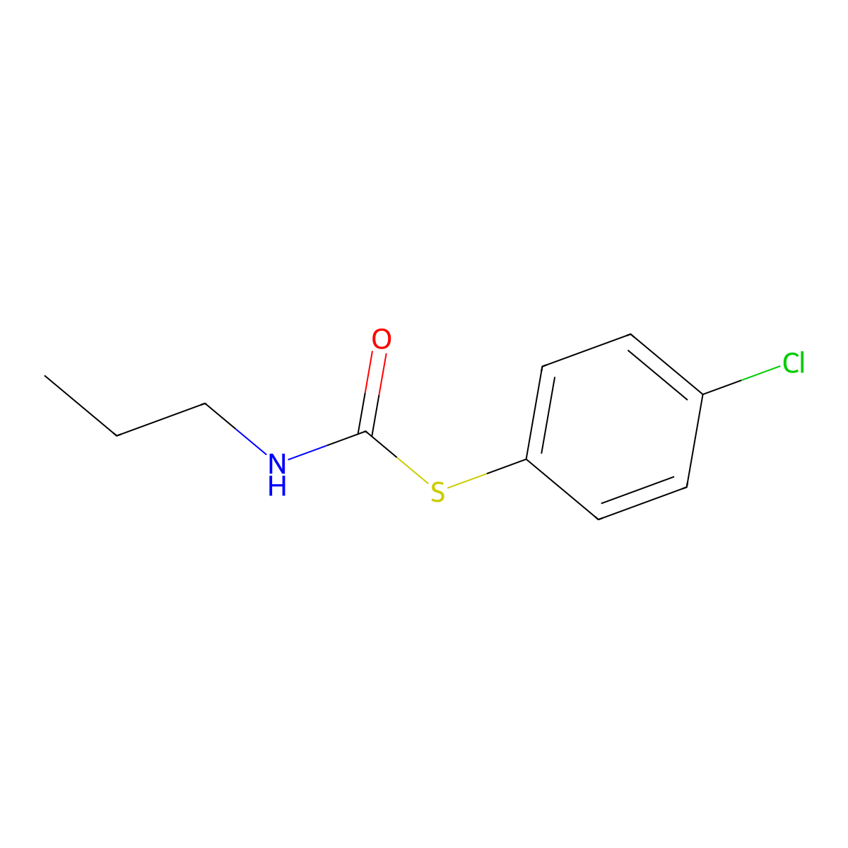 S-(4-chlorophenyl) N-propylcarbamothioate molecular structure, CAS 14496-61-8