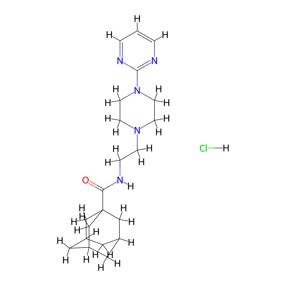 Adatanserin Hydrochloride molecular structure, CAS 144966-96-1