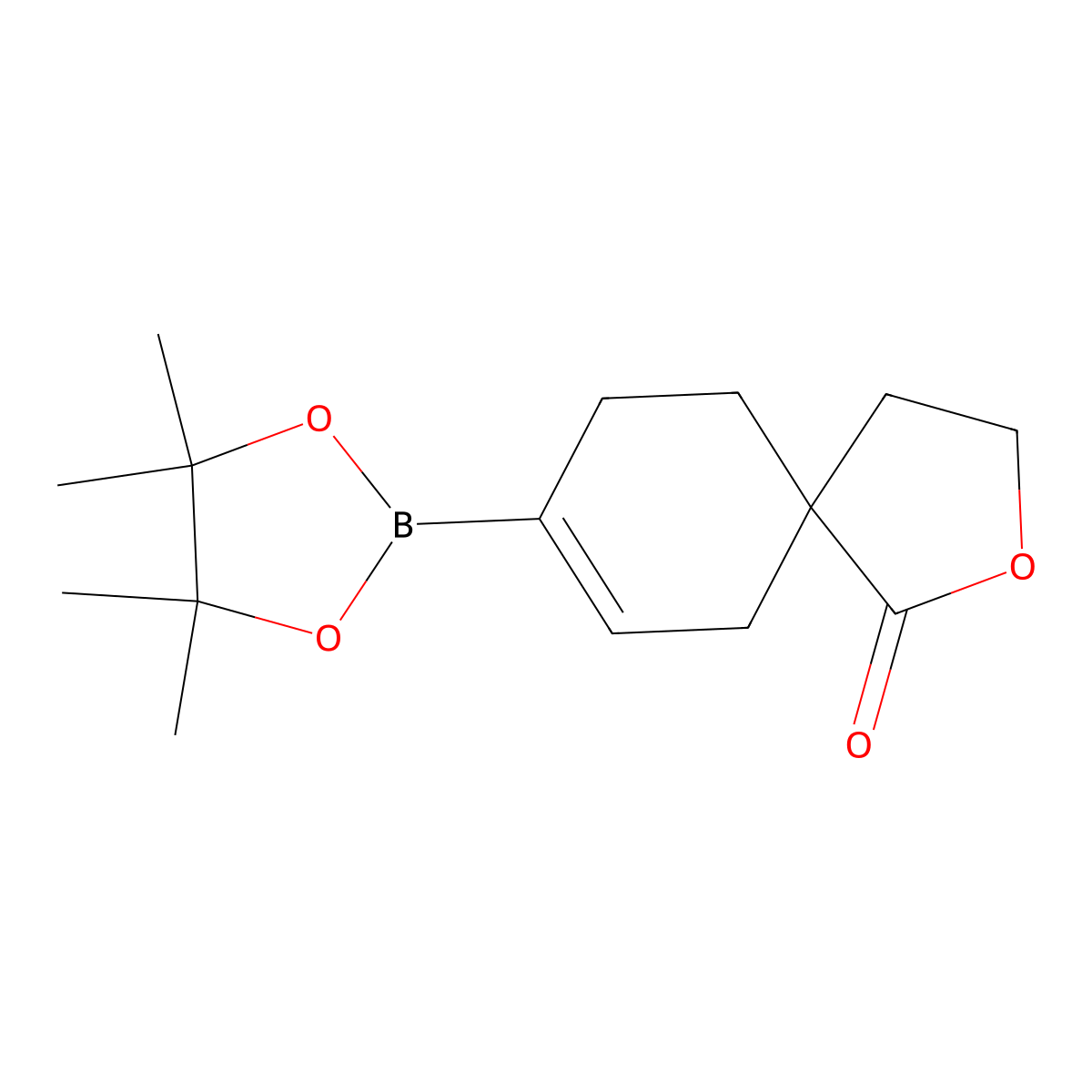 8-(4,4,5,5-Tetramethyl-1,3,2-dioxaborolan-2-yl)-2-oxaspiro[4.5]dec-7-en-1-one molecular structure, CAS 1449662-42-3