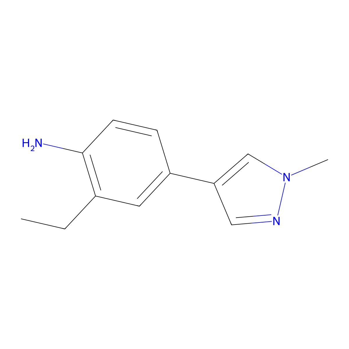 2-Ethyl-4-(1-methyl-1H-pyrazol-4-yl)aniline molecular structure, CAS 1449669-06-0