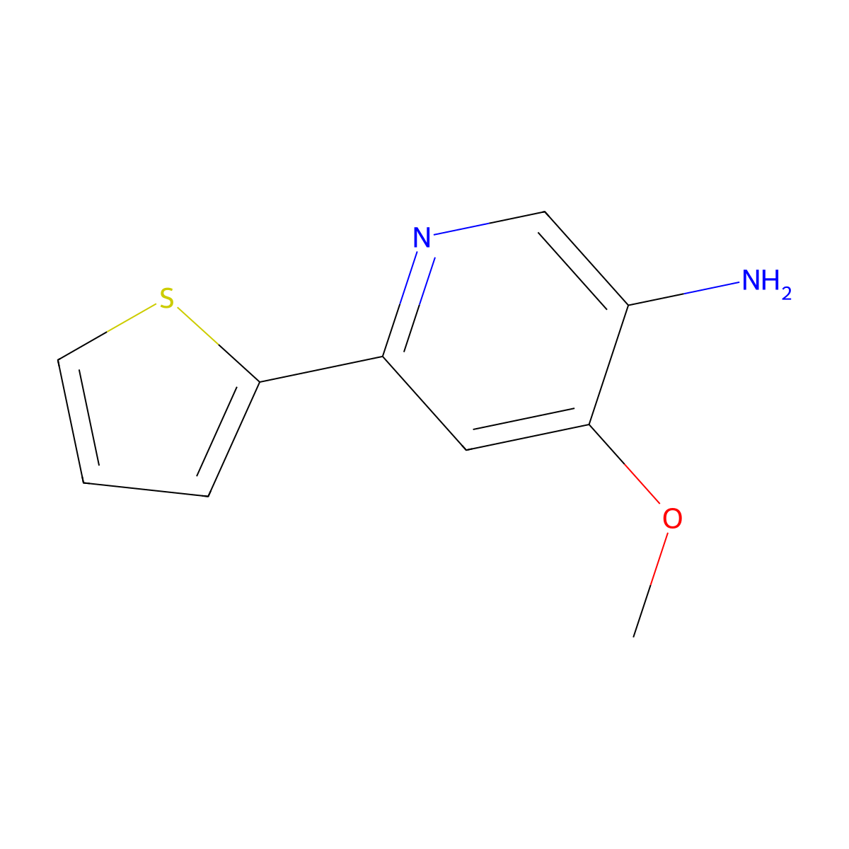 4-Methoxy-6-(thiophen-2-yl)pyridin-3-amine molecular structure, CAS 1449669-16-2