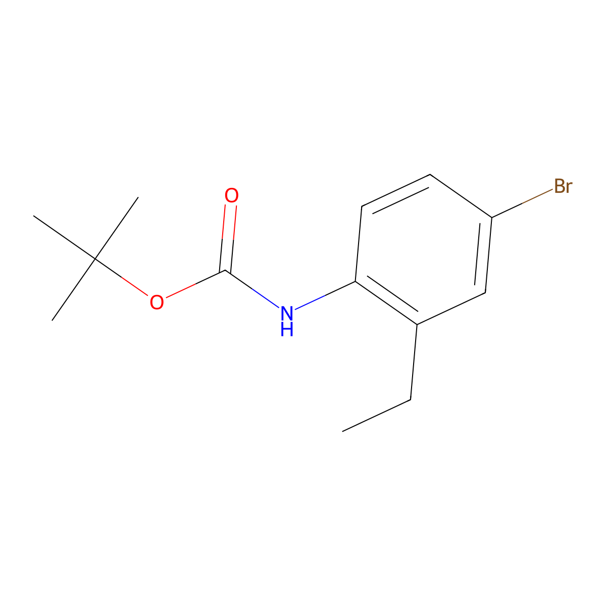tert-butyl N-(4-bromo-2-ethylphenyl)carbamate molecular structure, CAS 1449669-75-3