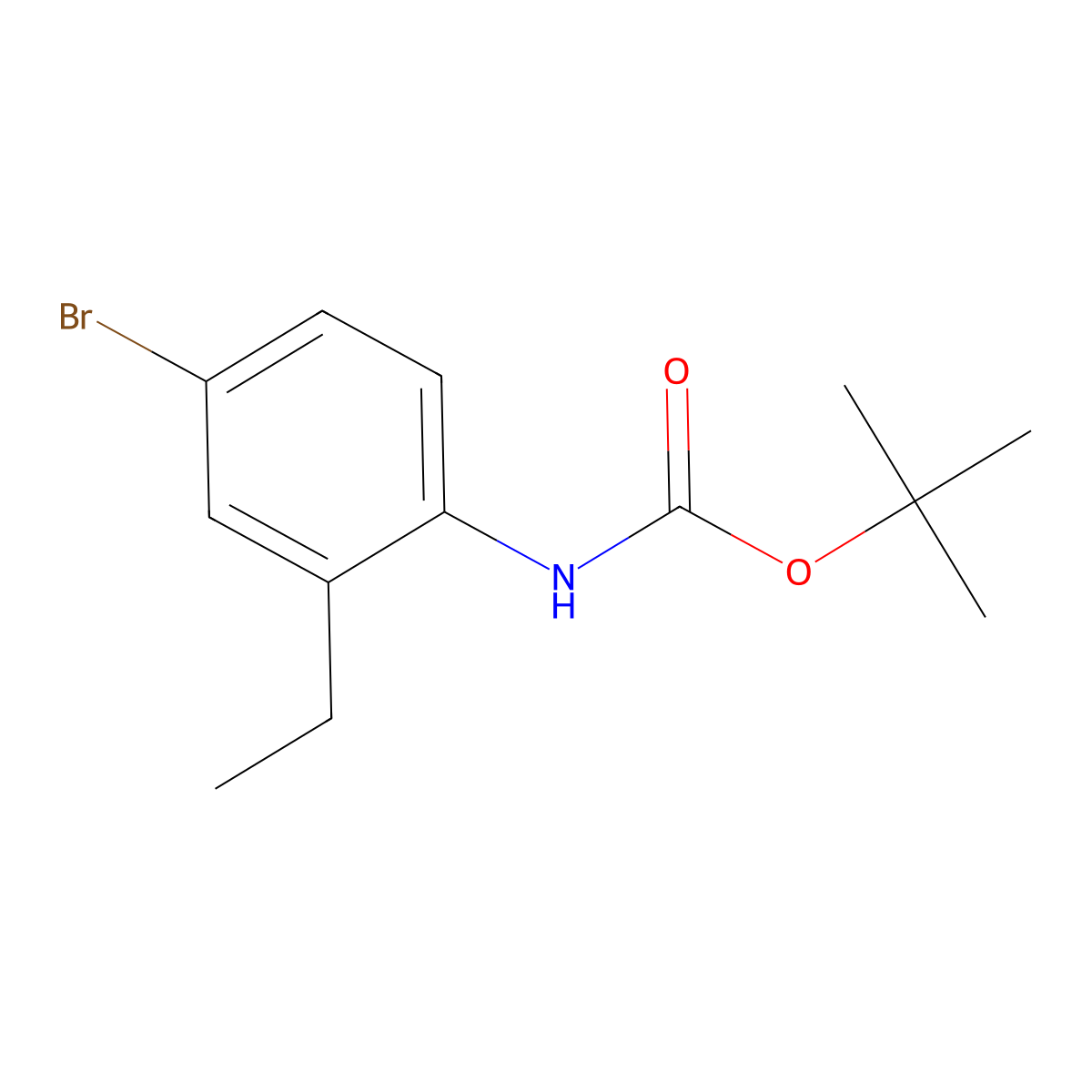 tert-butyl N-(4-bromo-2-ethylphenyl)carbamate molecular structure, CAS 1449669-75-3