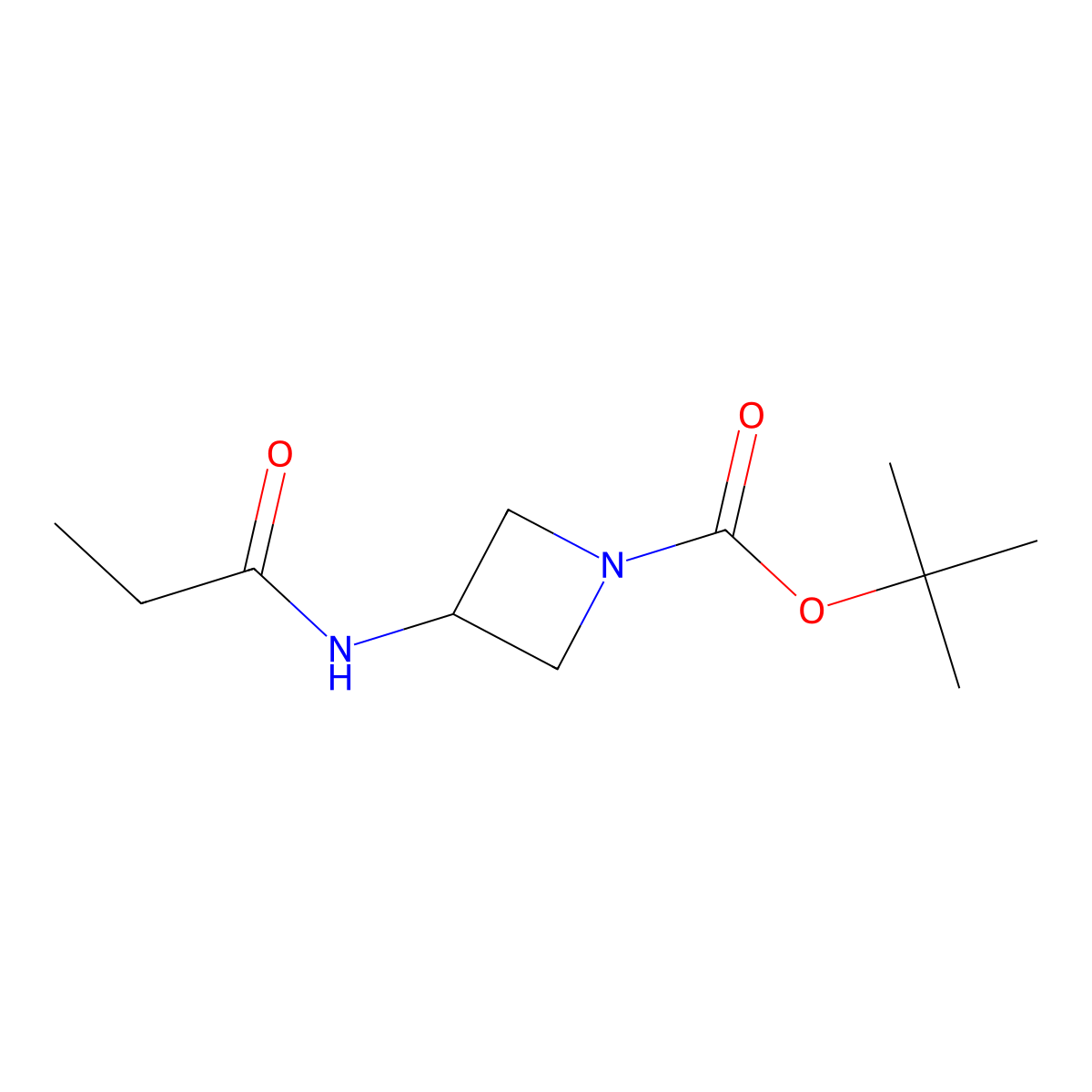 Tert-butyl 3-propanamidoazetidine-1-carboxylate molecular structure, CAS 1449669-90-2