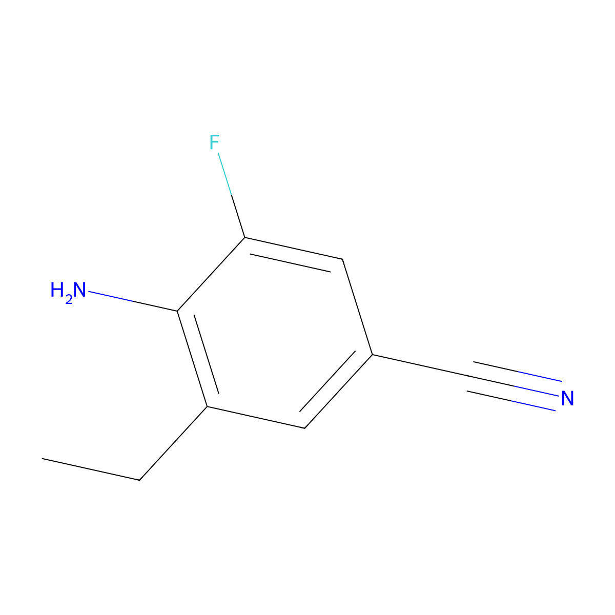4-Amino-3-ethyl-5-fluorobenzonitrile molecular structure, CAS 1449670-16-9