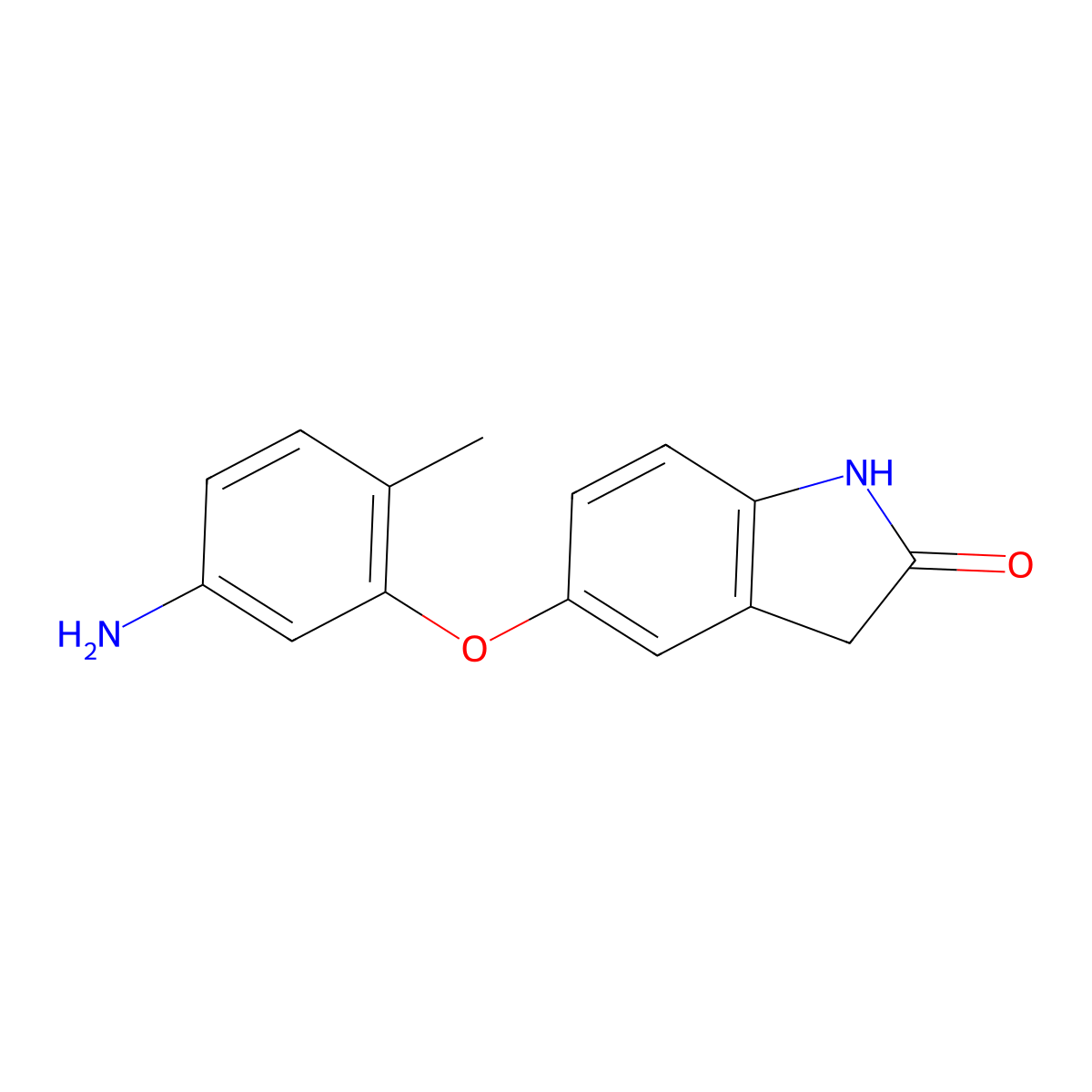 5-(5-Amino-2-methyl-phenoxy)-1,3-dihydro-indol-2-one molecular structure, CAS 1449685-98-6