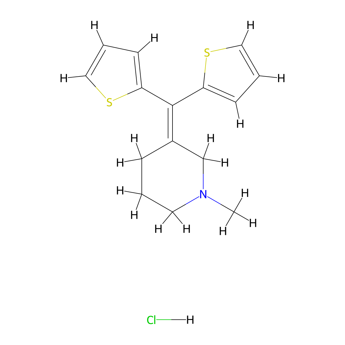 Tipepidine hydrochloride molecular structure, CAS 1449686-84-3