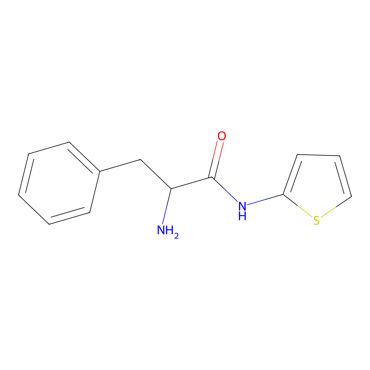 (S)-2-Amino-3-phenyl-N-(thiophen-2-yl)propanamide molecular structure, CAS 1449688-88-3