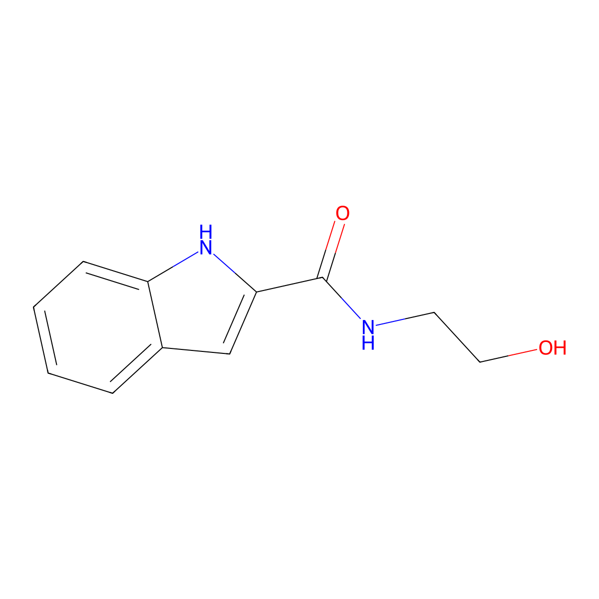 N-(2-hydroxyethyl)-1H-indole-2-carboxamide molecular structure, CAS 144969-97-1