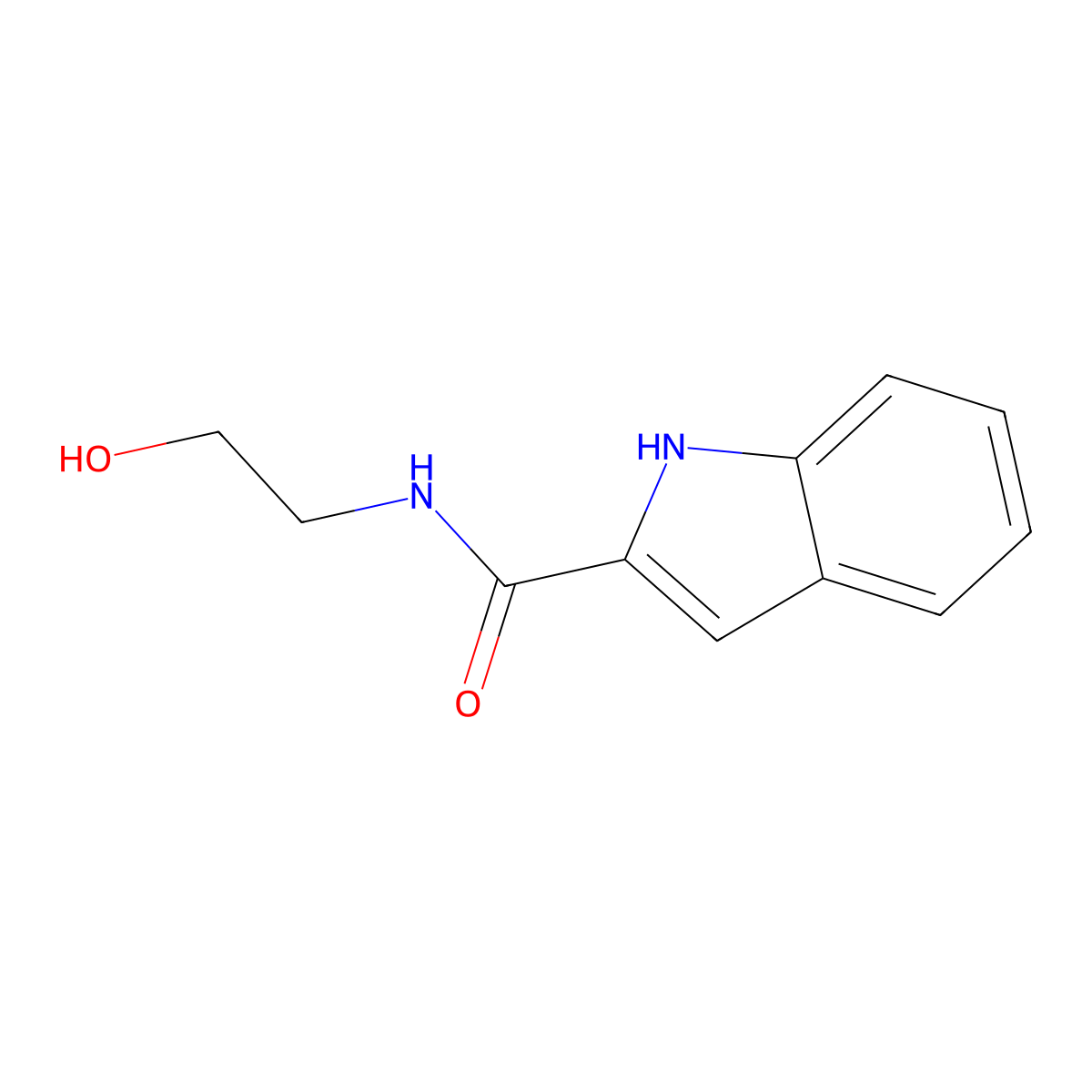 N-(2-hydroxyethyl)-1H-indole-2-carboxamide molecular structure, CAS 144969-97-1