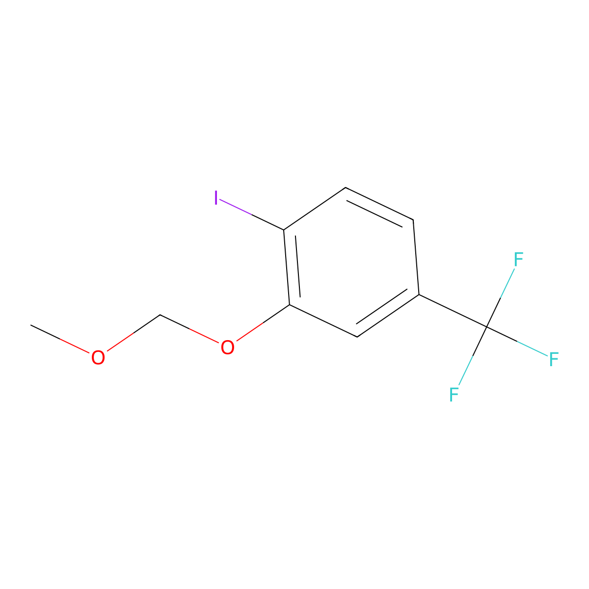 1-Iodo-2-(methoxymethoxy)-4-(trifluoromethyl)benzene molecular structure, CAS 1449696-98-3