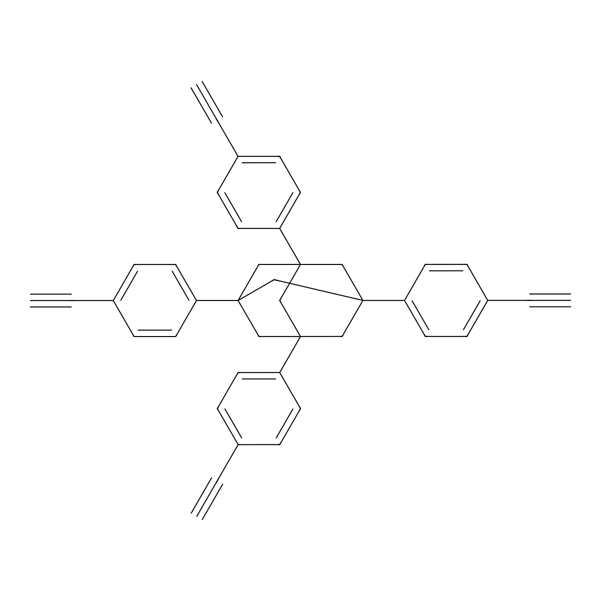 1,3,5,7-Tetrakis(4-ethynylphenyl)adamantane molecular structure, CAS 144970-32-1