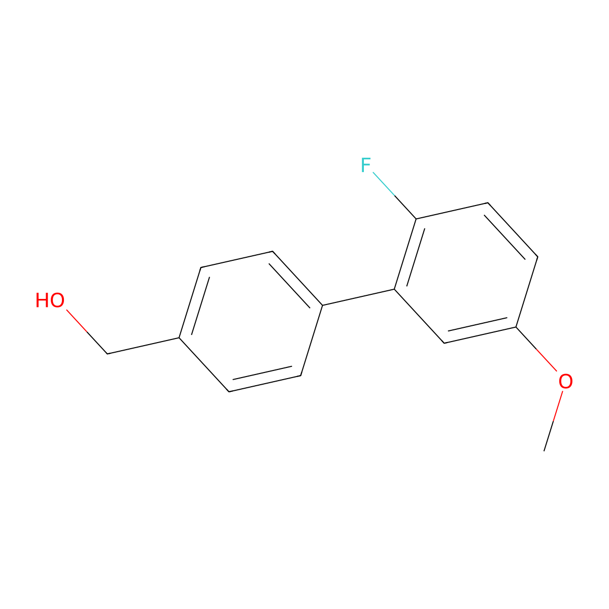 (2'-Fluoro-5'-methoxy-[1,1'-biphenyl]-4-yl)methanol molecular structure, CAS 1449743-81-0