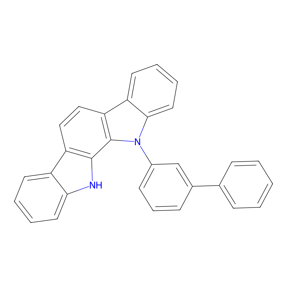 11-([1,1'-Biphenyl]-3-yl)-11,12-dihydroindolo[2,3-a]carbazole molecular structure, CAS 1449754-80-6