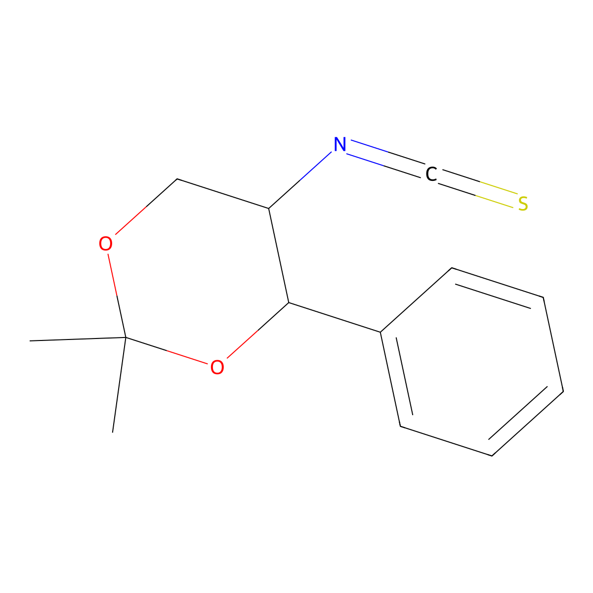 (4S,5S)-5-Isothiocyanato-2,2-dimethyl-4-phenyl-1,3-dioxane molecular structure, CAS 144977-92-4
