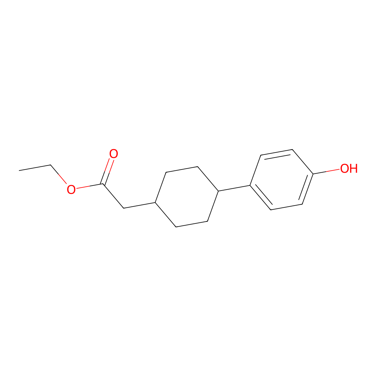 Ethyl 2-((1r,4r)-4-(4-hydroxyphenyl)cyclohexyl)acetate molecular structure, CAS 1449781-57-0