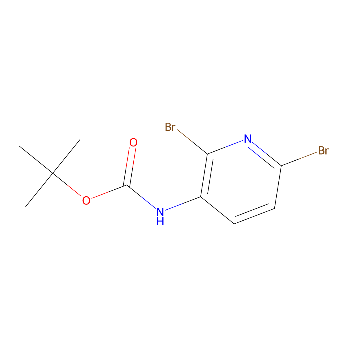 tert-Butyl (2,6-dibromopyridin-3-yl)carbamate molecular structure, CAS 1449795-20-3