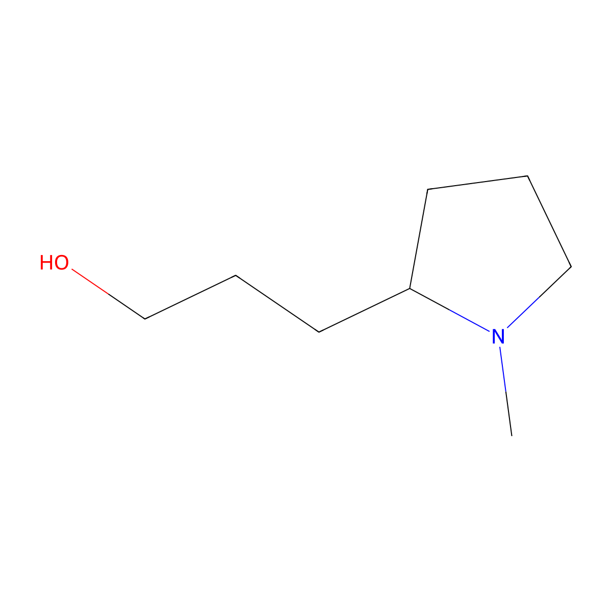 2-Pyrrolidinepropanol, 1-methyl- molecular structure, CAS 14498-44-3