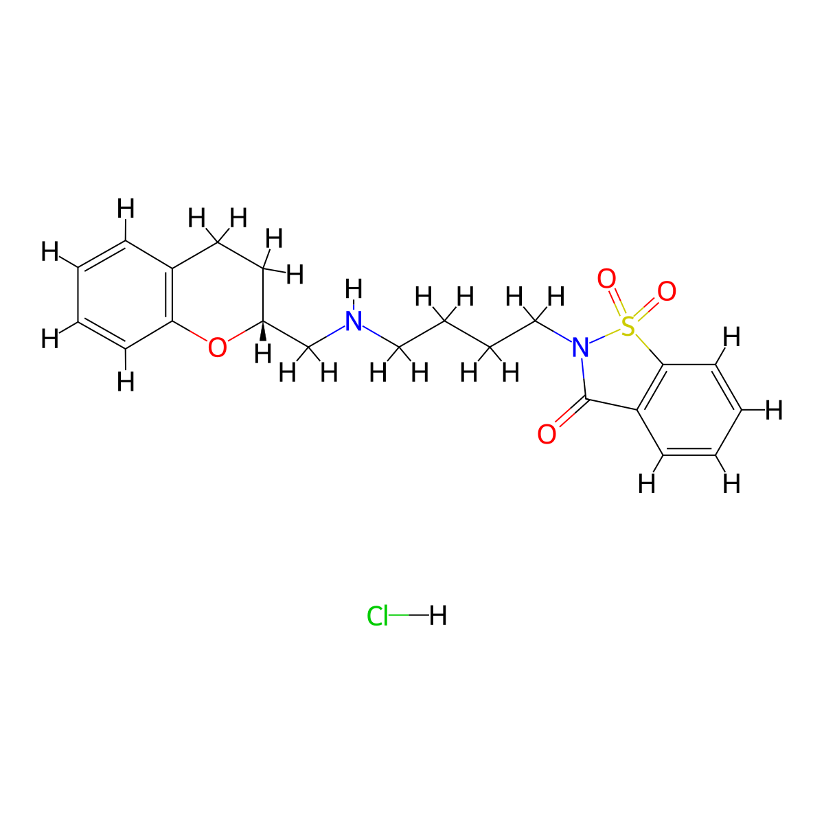 Repinotan hydrochloride molecular structure, CAS 144980-77-8
