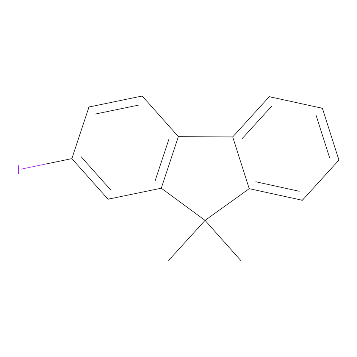 2-iodo-9,9-dimethyl-9H-fluorene molecular structure, CAS 144981-85-1