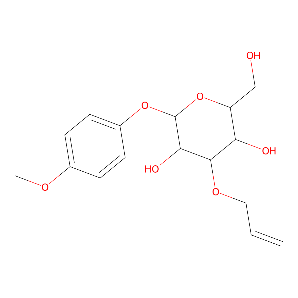 4-Methoxyphenyl 3-O-prop-2-en-1-yl-beta-D-galactopyranoside molecular structure, CAS 144985-19-3