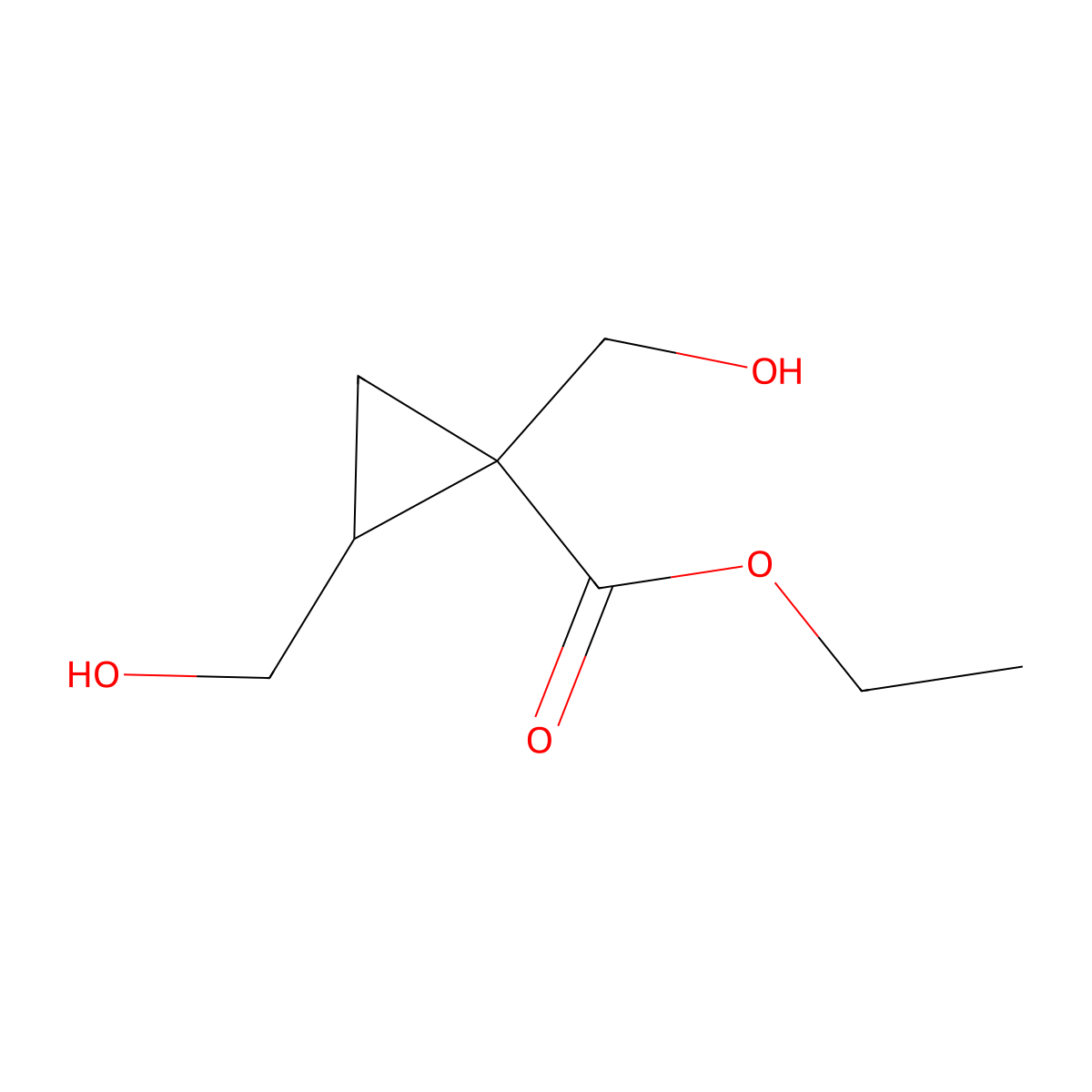 ethyl (1R,2R)-1,2-bis(hydroxymethyl)cyclopropane-1-carboxylate molecular structure, CAS 144985-81-9