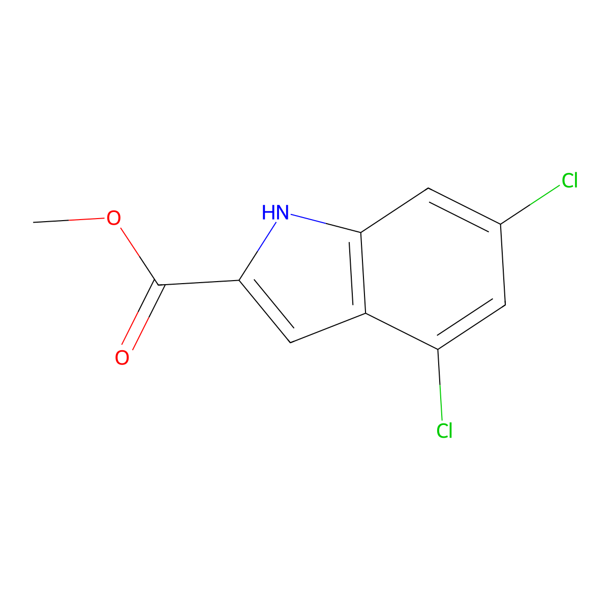 Methyl 4,6-dichloro-1H-indole-2-carboxylate molecular structure, CAS 144989-28-6