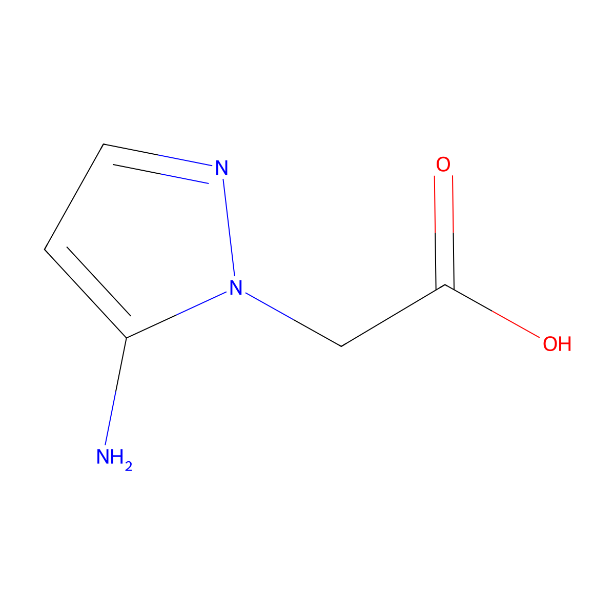 2-(5-amino-1H-pyrazol-1-yl)acetic acid molecular structure, CAS 144991-25-3