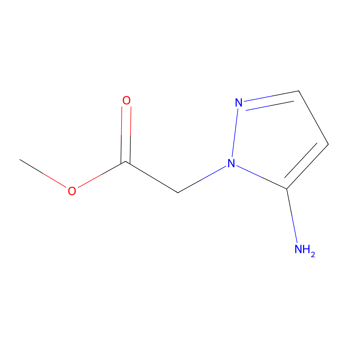 1-Methoxycarbonylmethyl-5-aminopyrazole molecular structure, CAS 144991-26-4