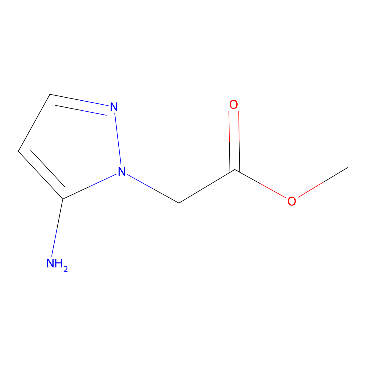 1-Methoxycarbonylmethyl-5-aminopyrazole molecular structure, CAS 144991-26-4