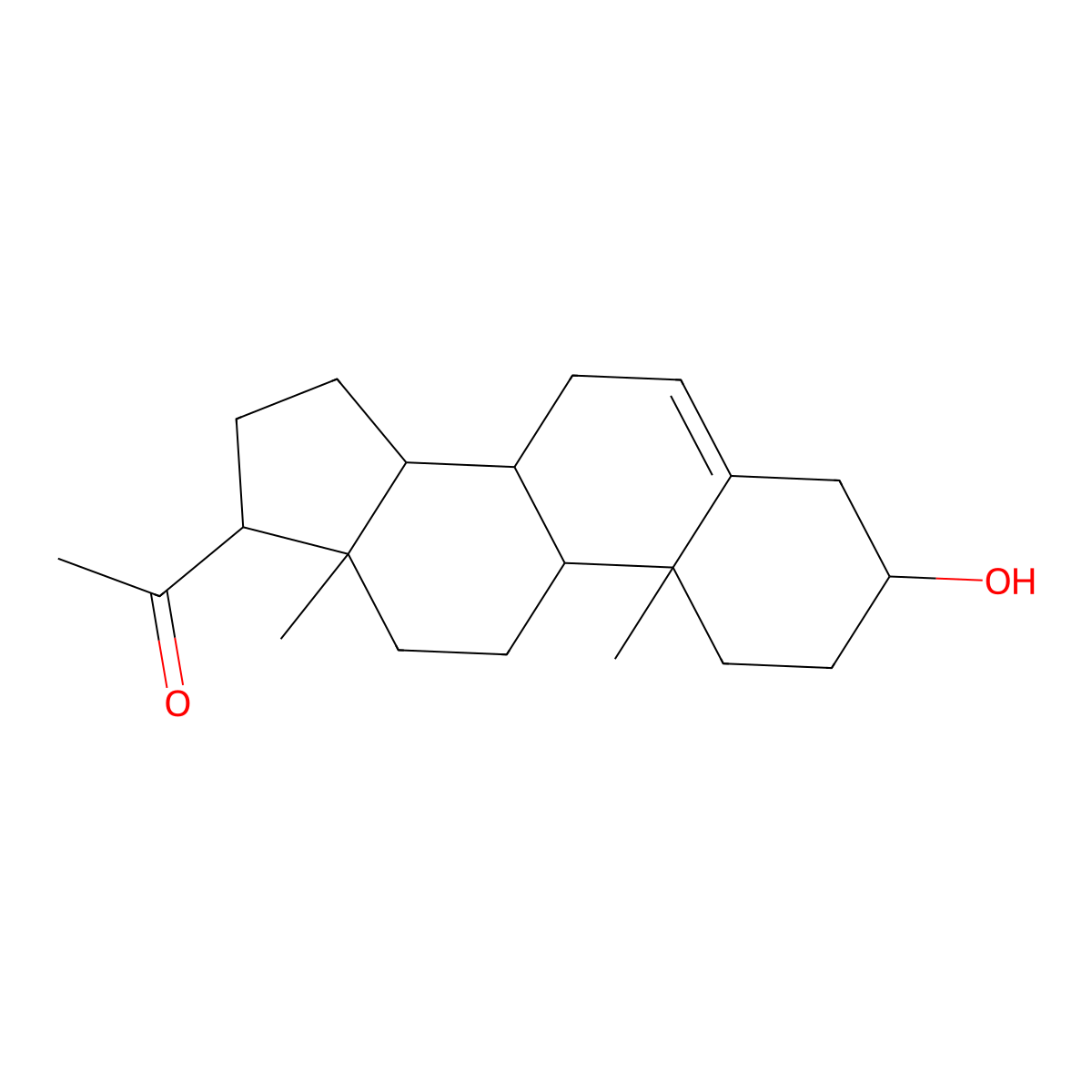Pregnenolone molecular structure, CAS 145-13-1