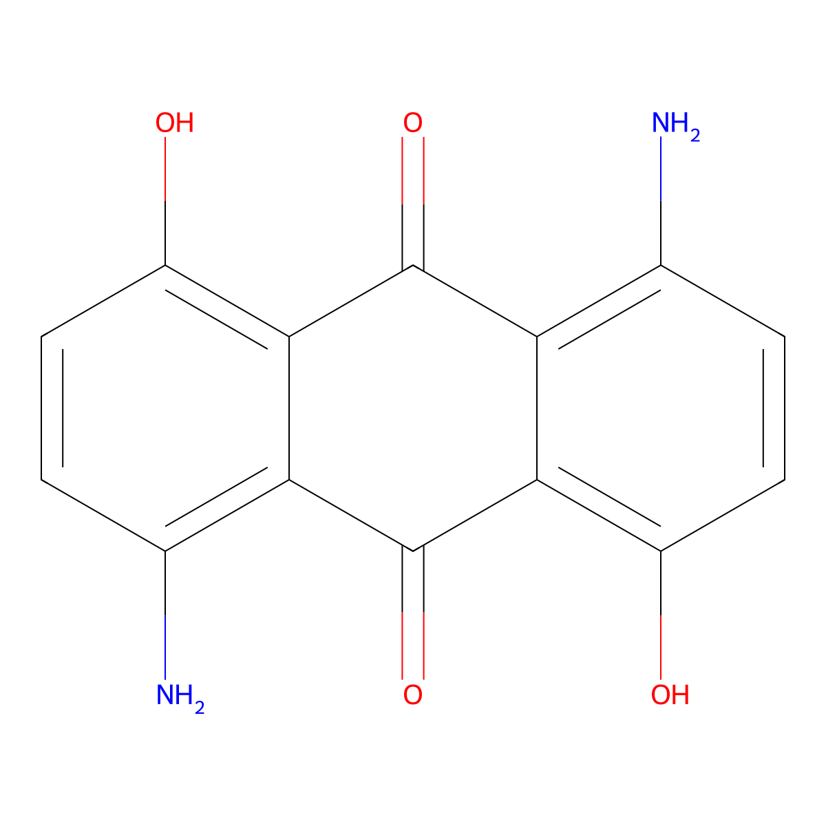 1,5-Diamino-4,8-dihydroxyanthraquinone molecular structure, CAS 145-49-3